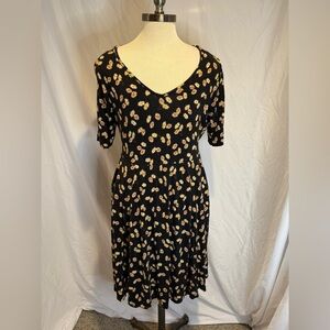 Torrid Black Floral Midi Dress